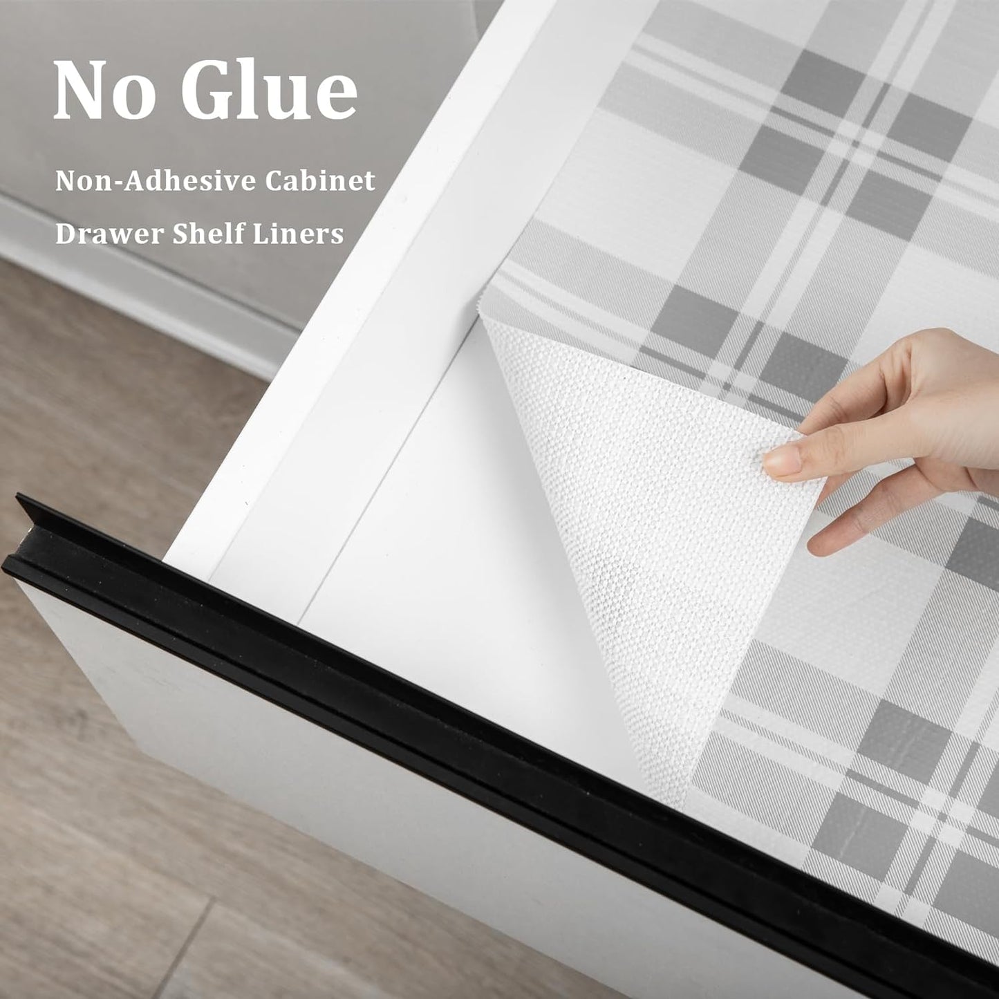 Embrace Your Volition Drawer Shelf Liner for Kitchen Cabinets, Non Adhesive Slip Resistant Shelf Paper Easy to Clean